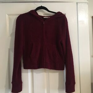Cozy SO Burgundy Zip-Up Hoodie